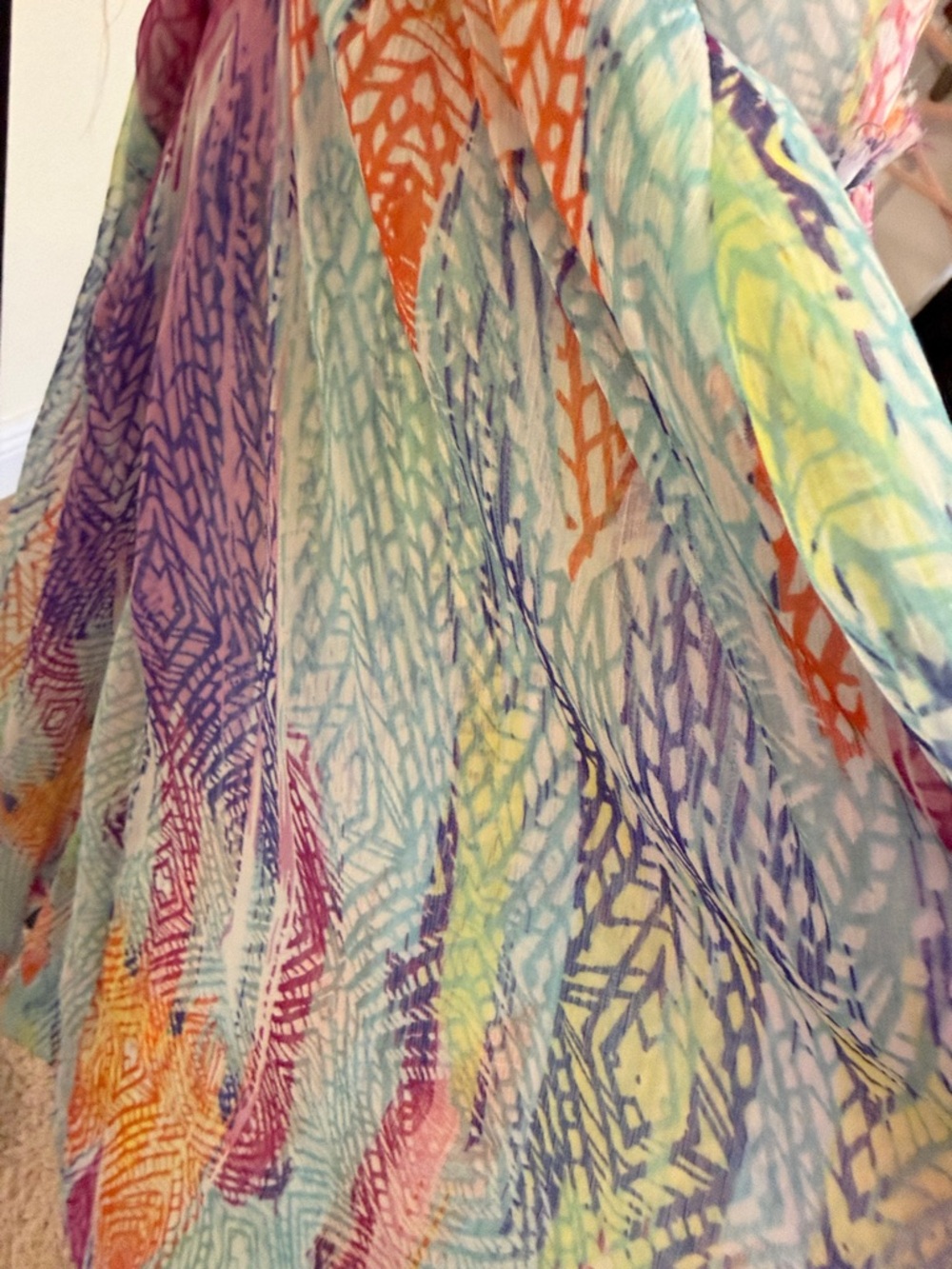 Free people 🌹Pastel Multicolor Maxi Dress with V-Neck - Picture 7 of 15